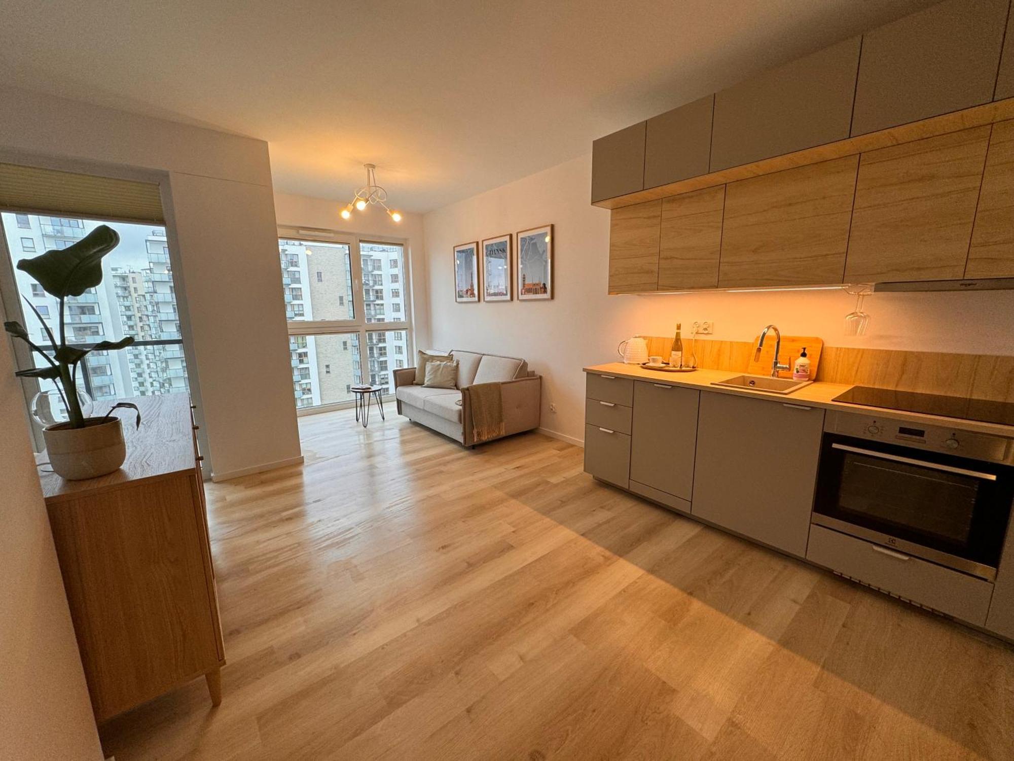 Amber Apartment On 14 Floor 格但斯克 外观 照片